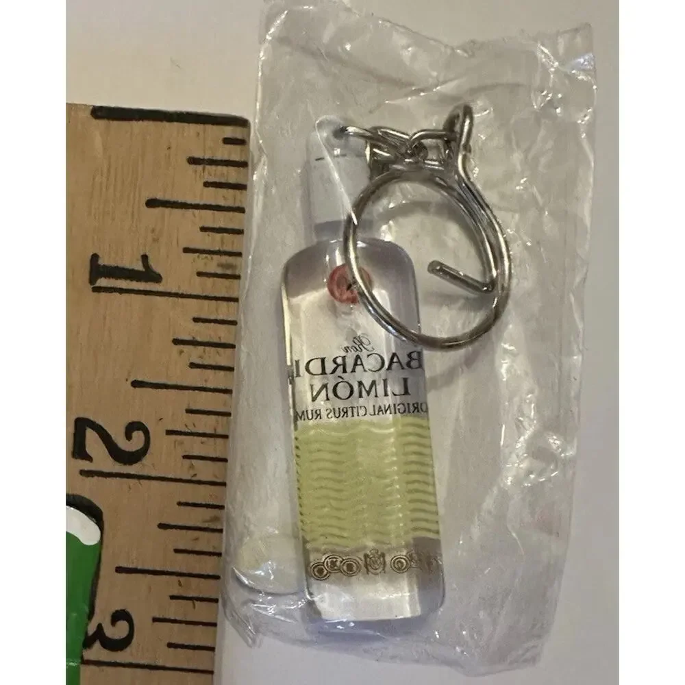 1990s Vintage Promo Keychain Bacardi Limon Original Citrus Rum Lucite Bottle